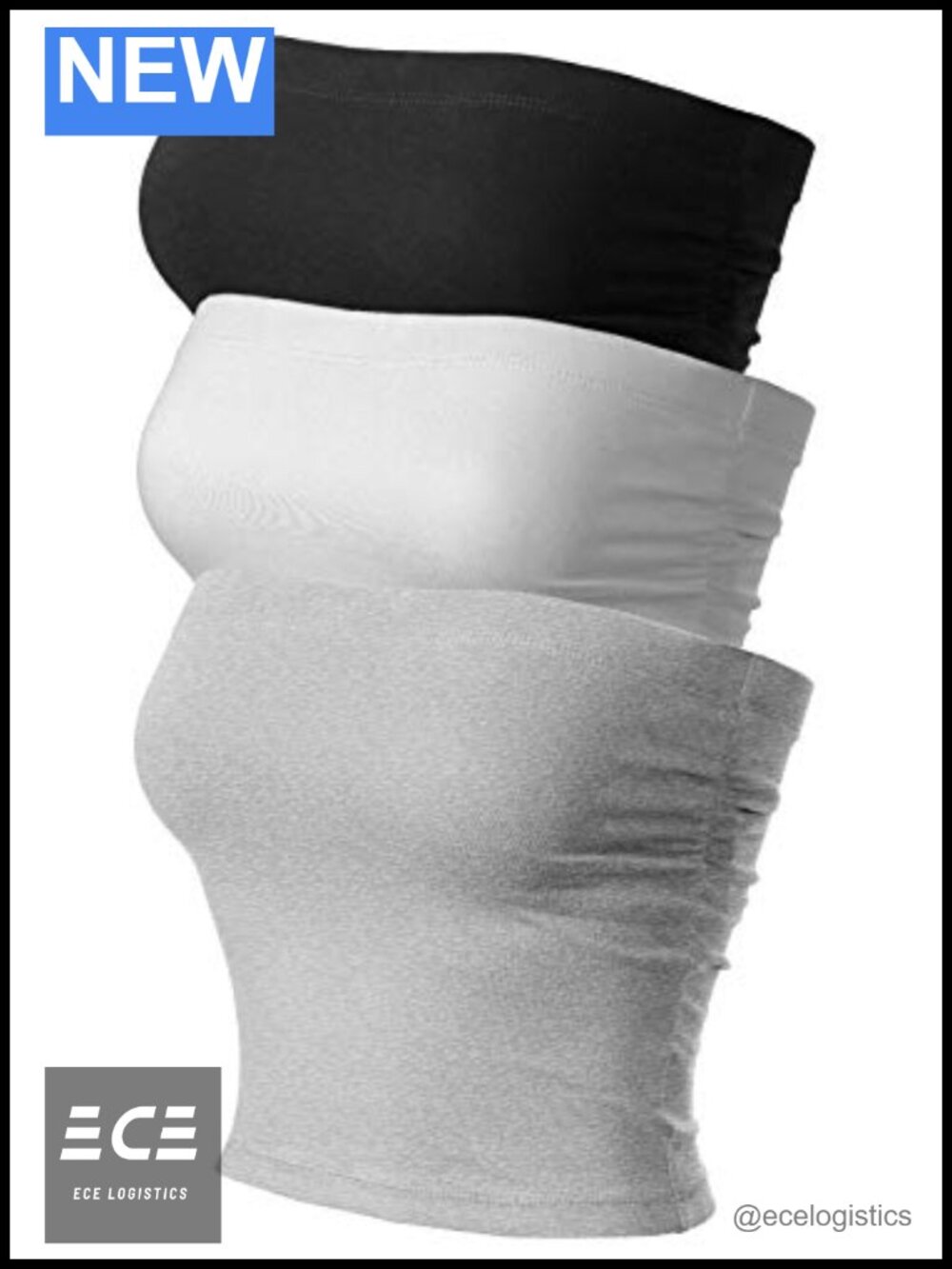 MixMatchy 3-Pack Double-Lined Cotton Tube Tops